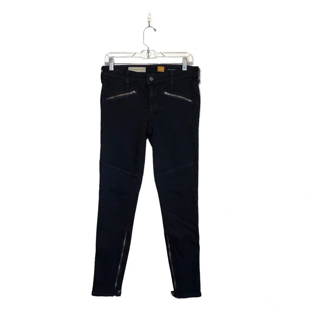Pilcro and the Letterpress Serif Zipper Black Mid-rise Skinny Jeans 27 Women’s